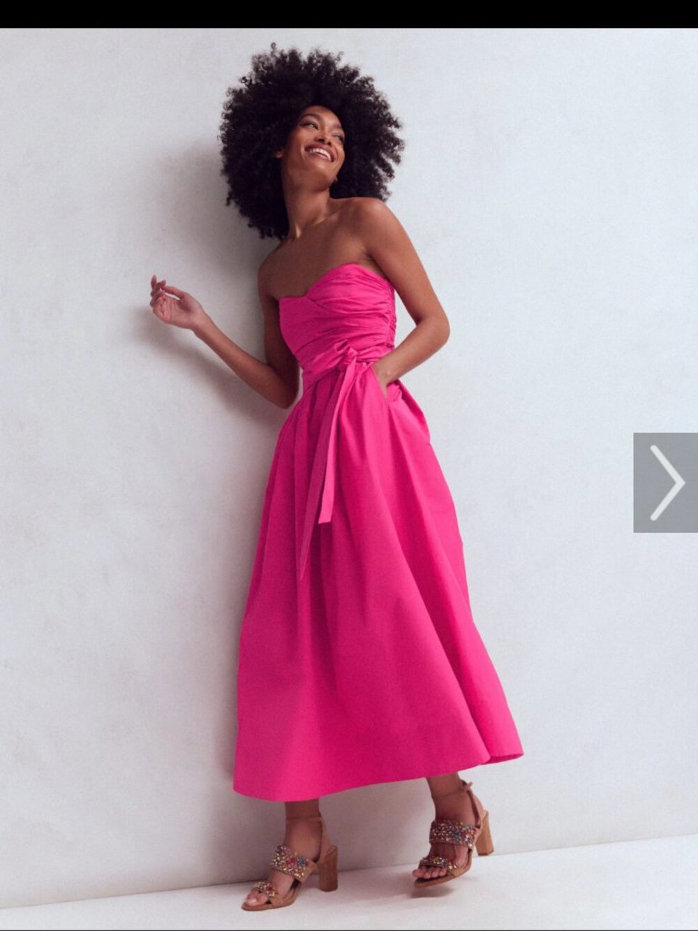 Boden Strapless Tafetta Dress Pink